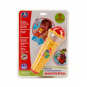 Микрофон со светом и звуком, 10 песен из любимых мультфильмов (Умка, A848-H05031-R3sim)